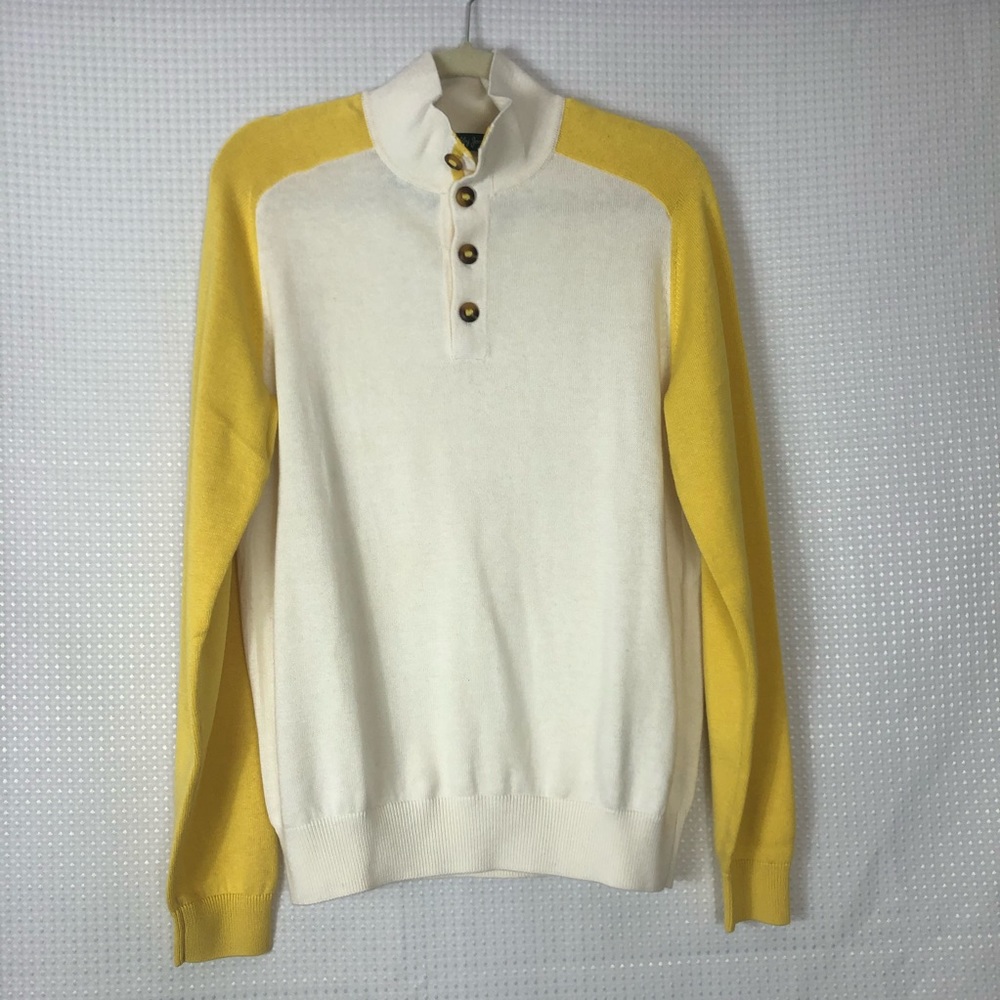 NWT Bobby Jones Yellow & White Sweater.